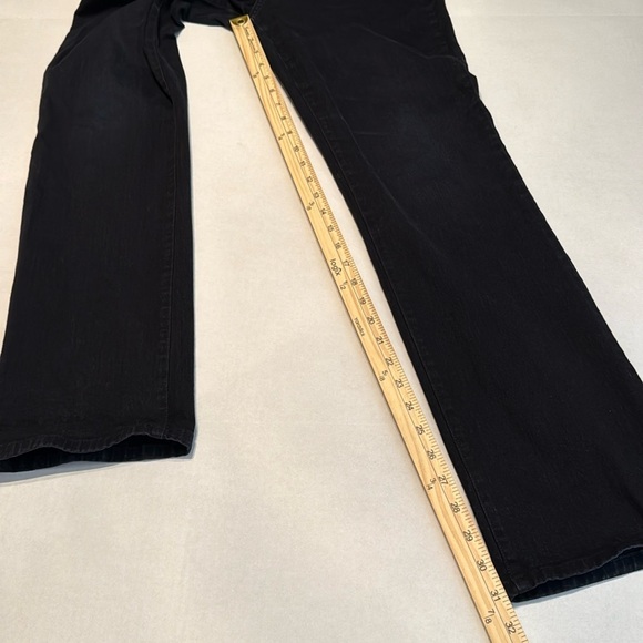 NYDJ Black Marilyn Straight Jeans with Rear Pocket Embellishment Size 10 - Picture 5 of 14